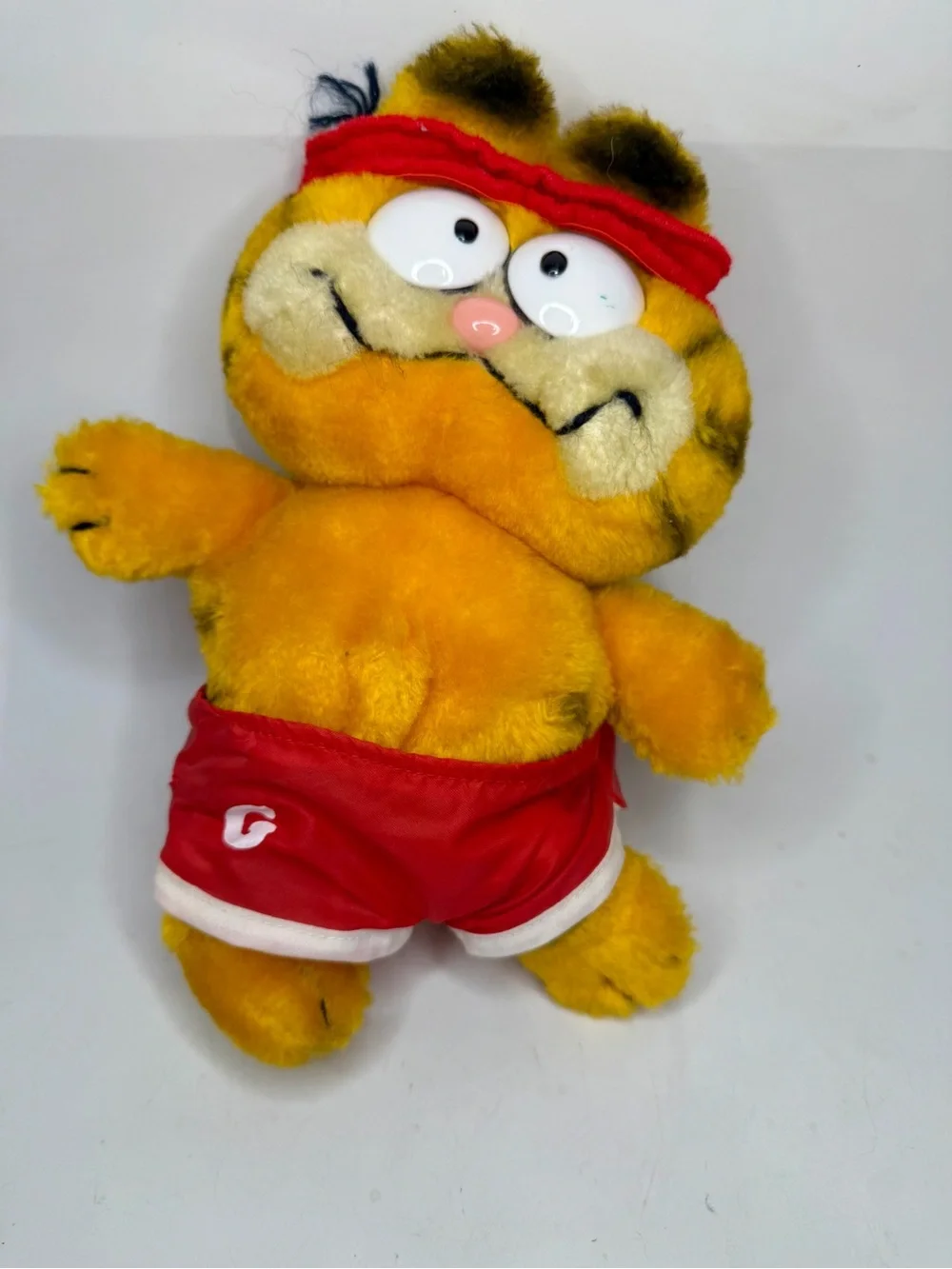 Vintage Dakin Garfield Workout Plush Stuffed Animal Red Headband Shorts 1981 10”